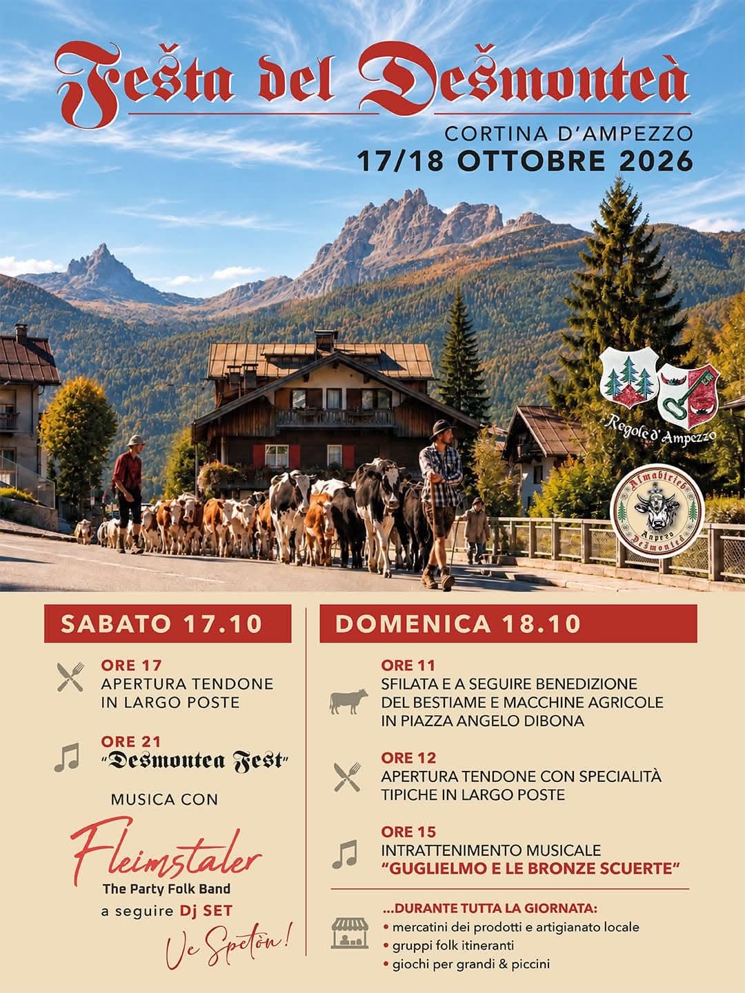  Festa del Dešmonteà 2026 - Cortina d'Ampezzo