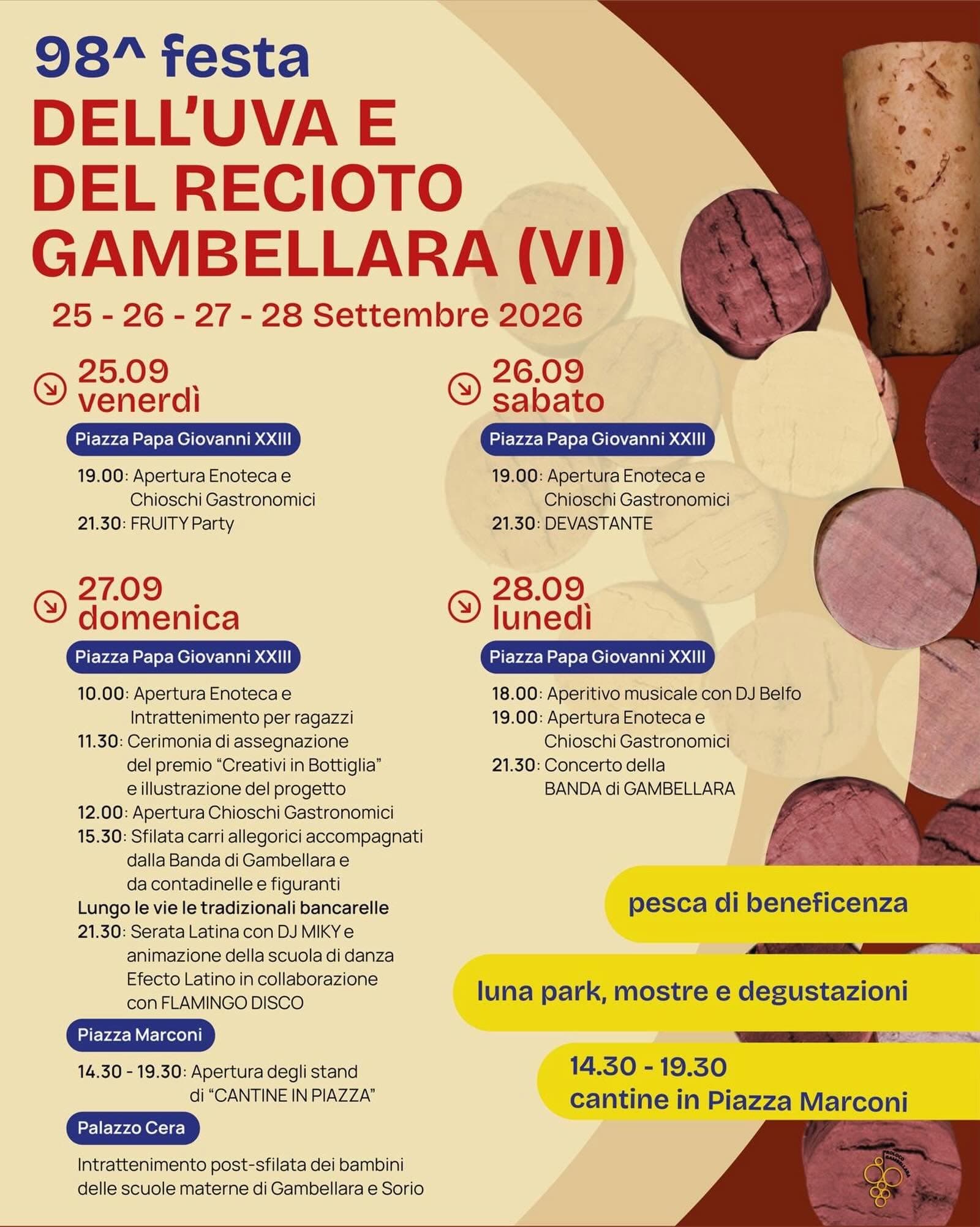 Festa dell'Uva e del Recioto 2026 - Gambellara
