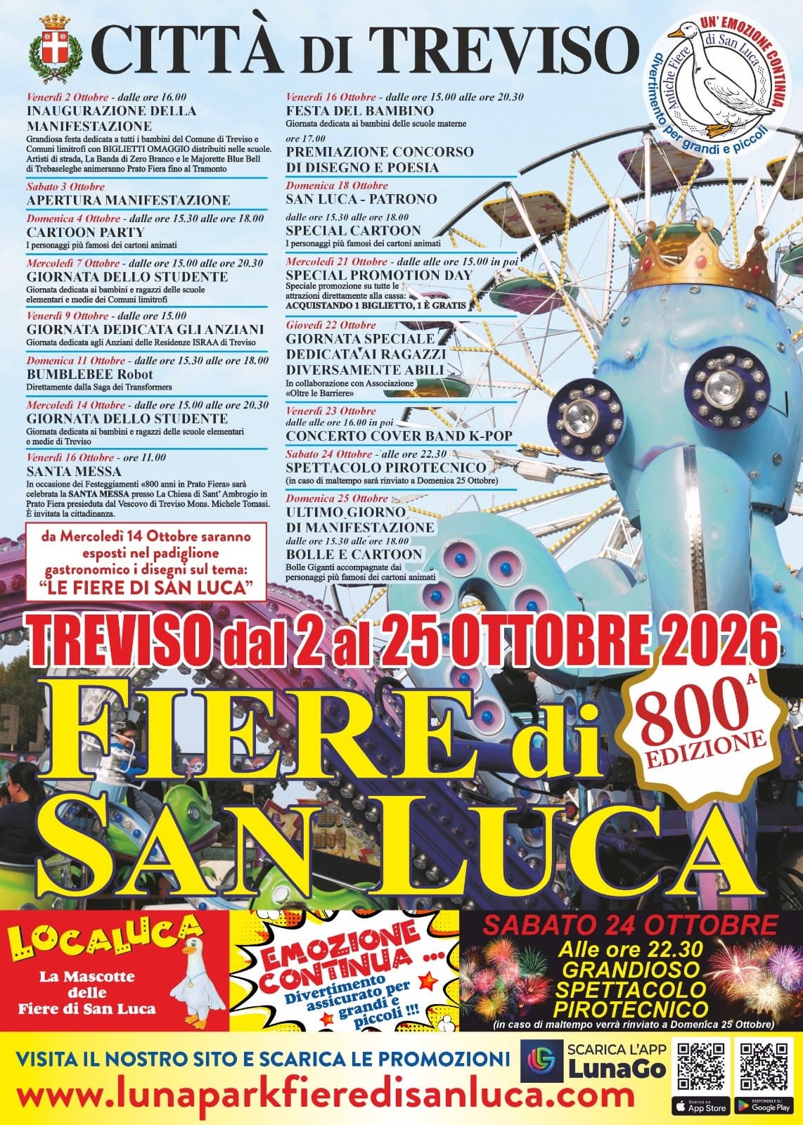 Antiche Fiere di San Luca 2026 Treviso