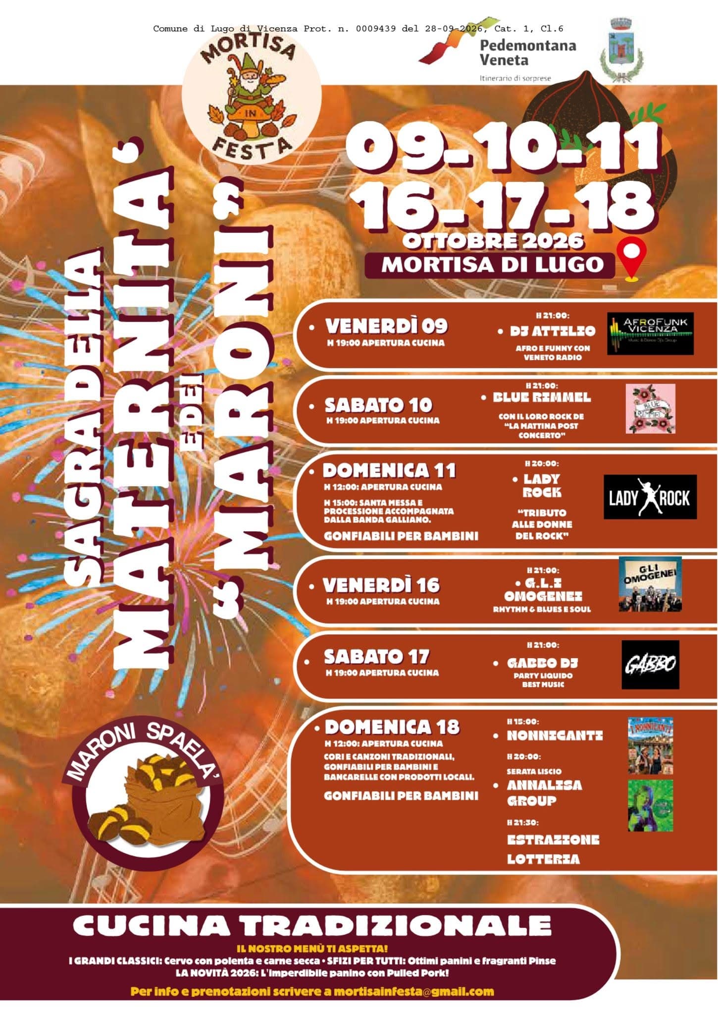 Sagra dei Maroni 2026 Mortisa di Lugo 