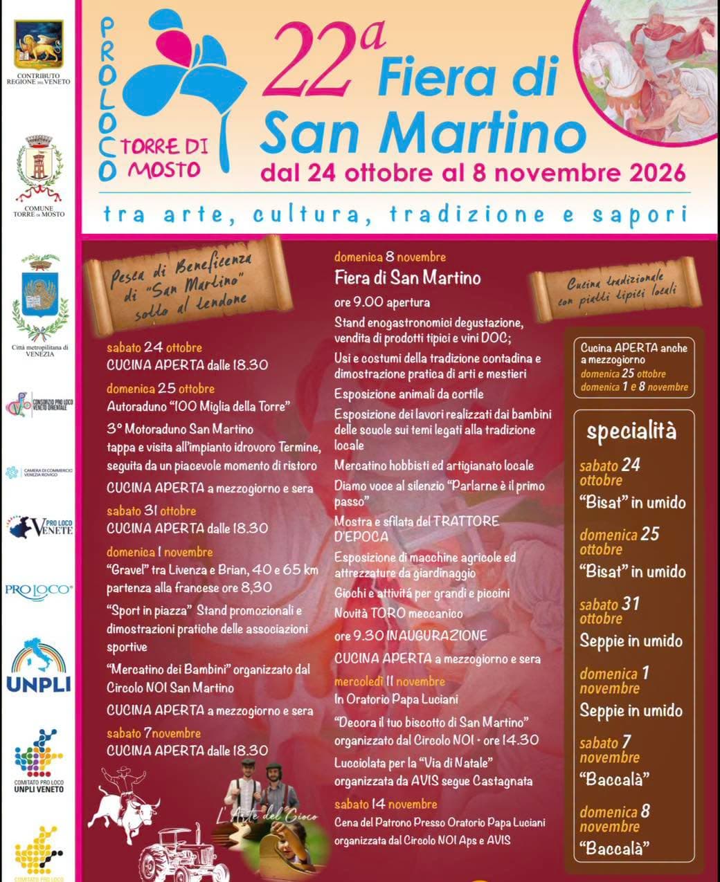  Fiera di San Martino 2026 Torre di Mosto