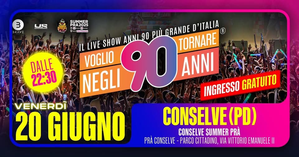 anni 90 conselve 2025