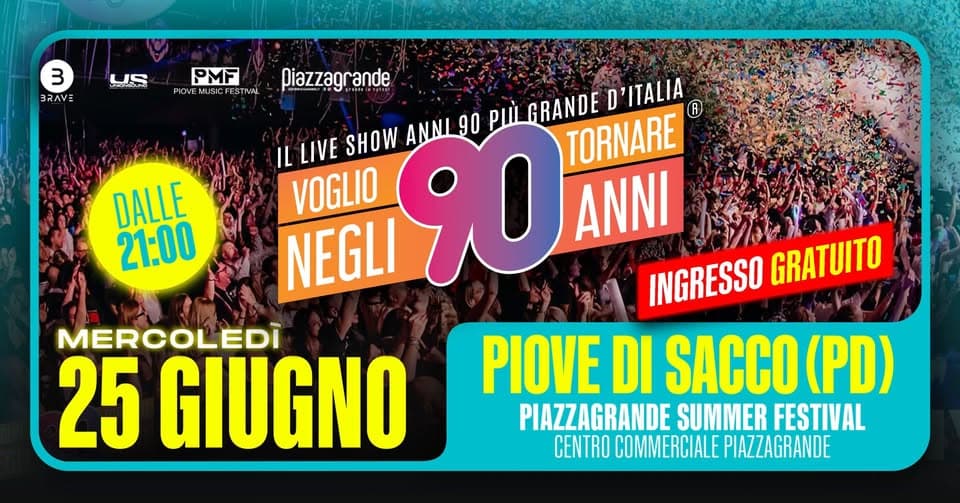 anni 90 piove di sacco 2025