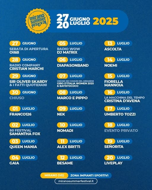 mirano summer festival 2025