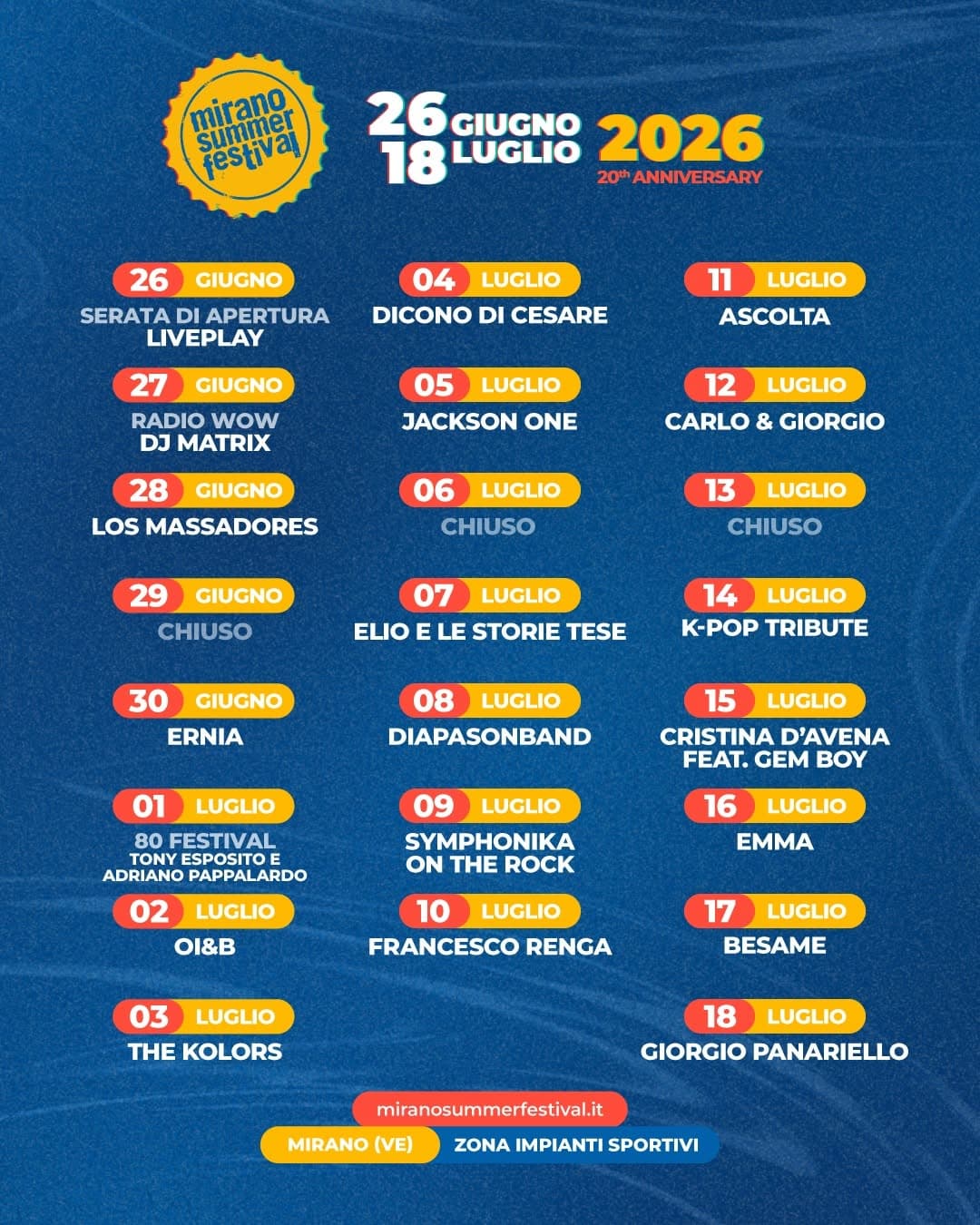 mirano summer festival 2026