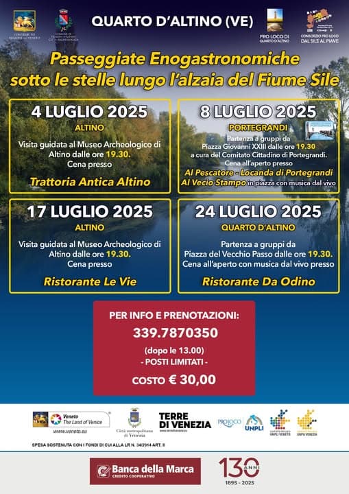 passeggiate enogastronomiche sile 2025