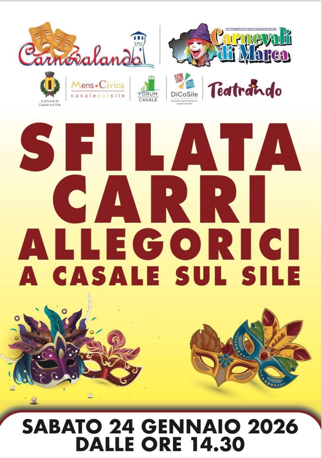 sfilata carri allegorici casale sul sile 2026