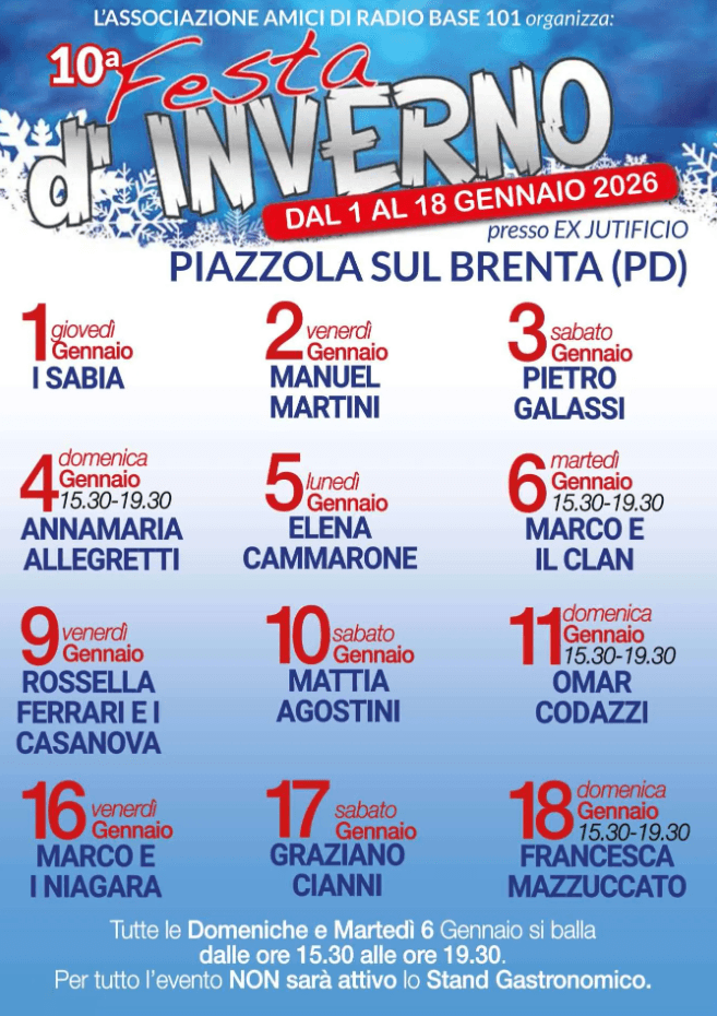 festa inverno piazzola brenta 2026