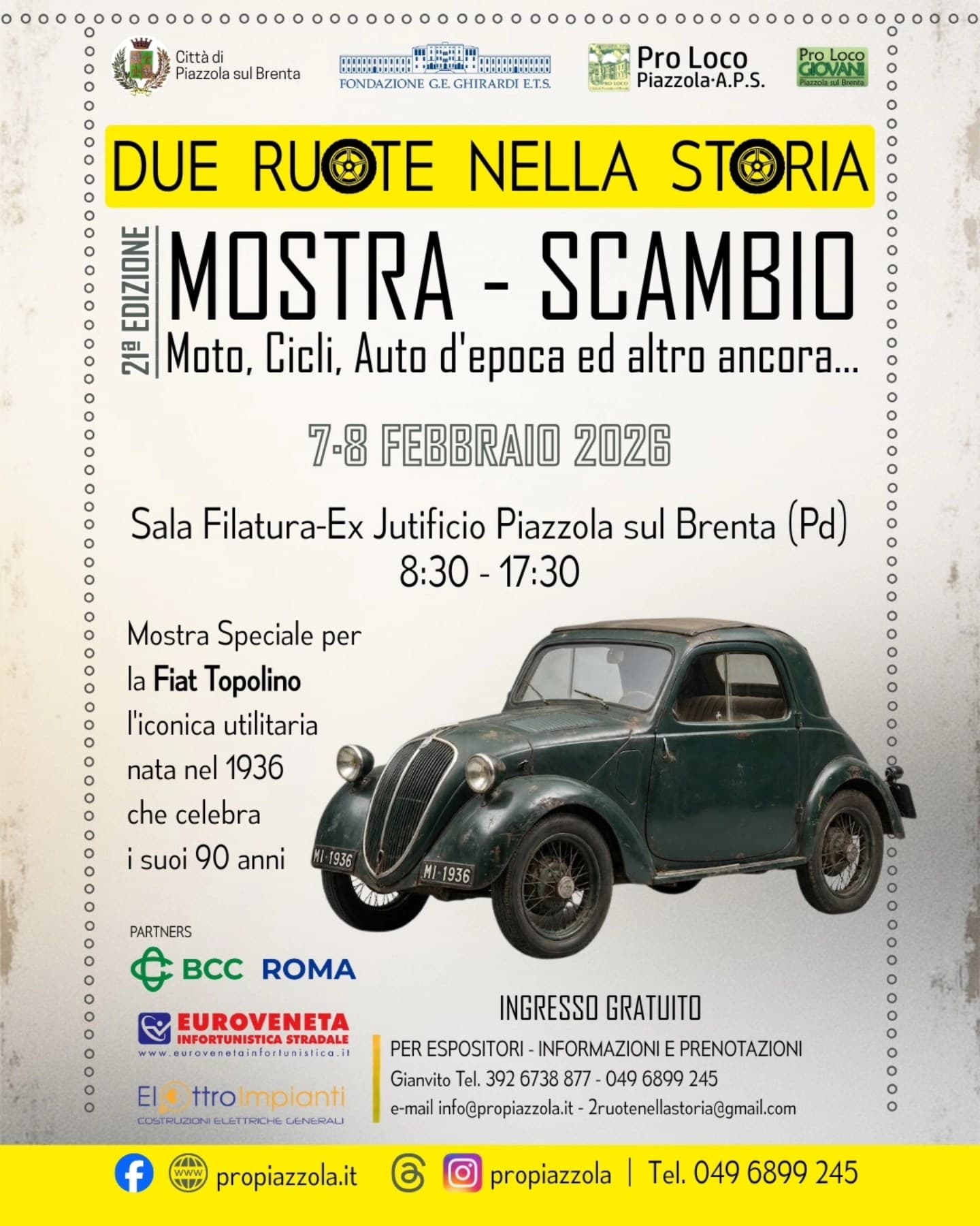 mostra scambio auto piazzola 2026