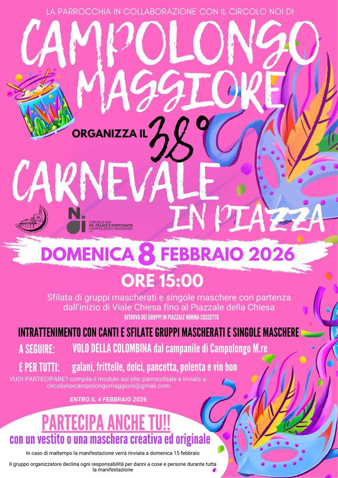 carnevale campolongo maggiore 2026