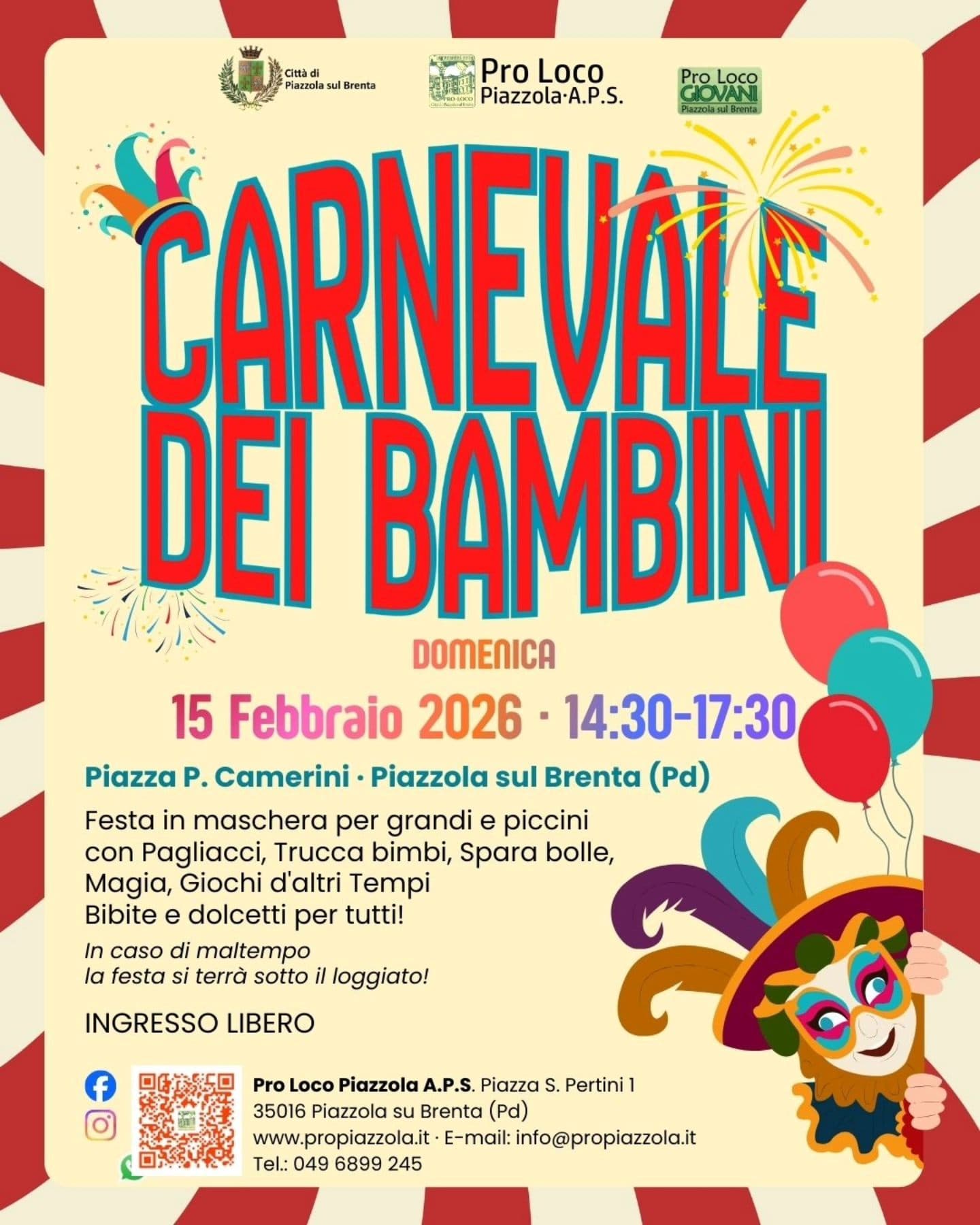 carnevale bambini 2026 piazzola brenta