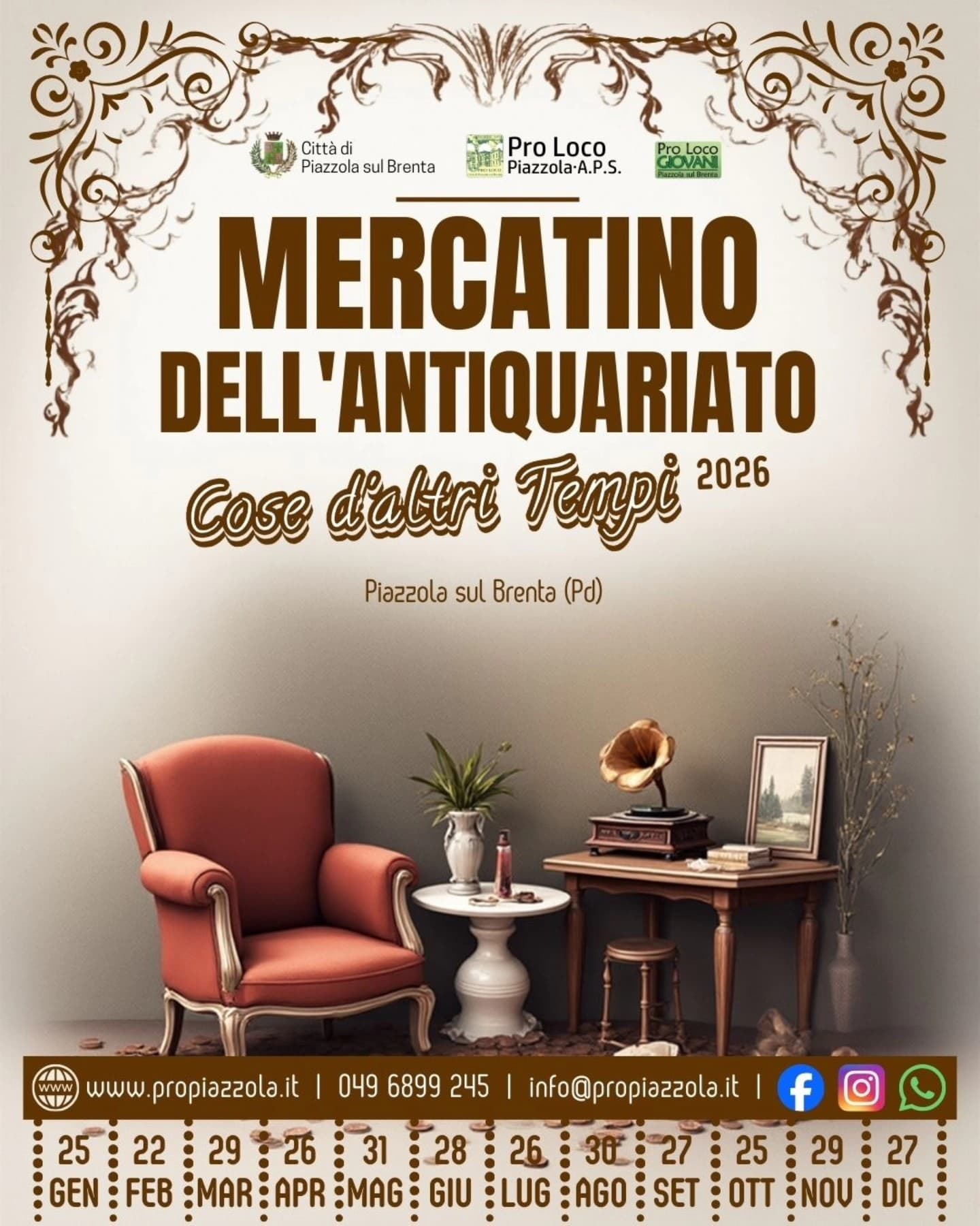 mercatino antiquariato piazzola brenta 2026