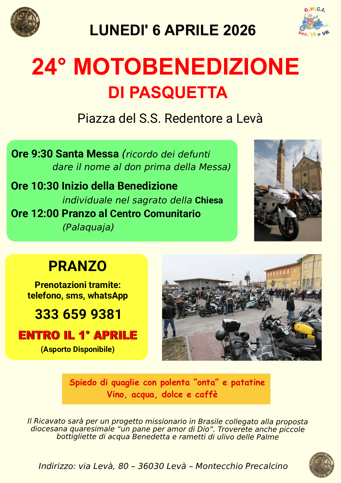 motobenedizione leva 2026