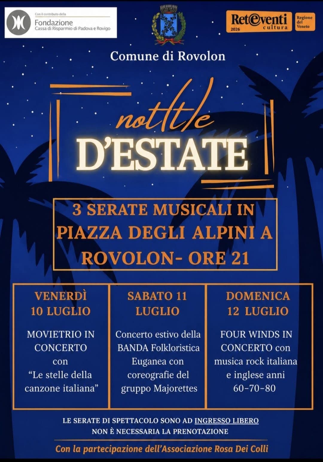 notte estate 2026 rovolon
