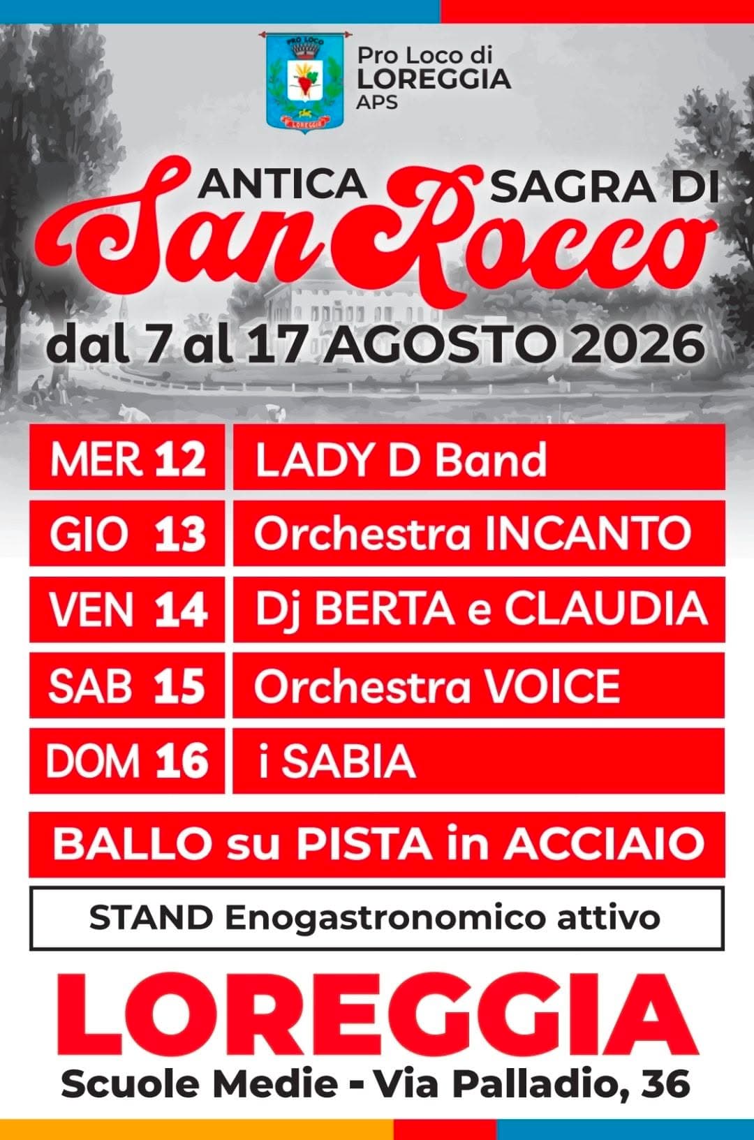 antica sagra san rocco 2026 loreggia