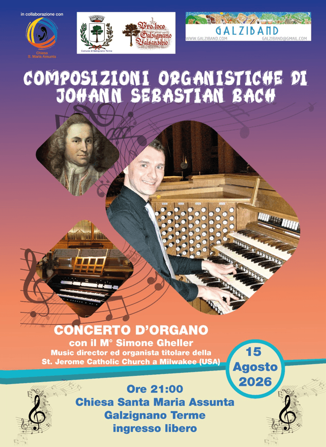 concerto organo bach 2026 galzignano terme